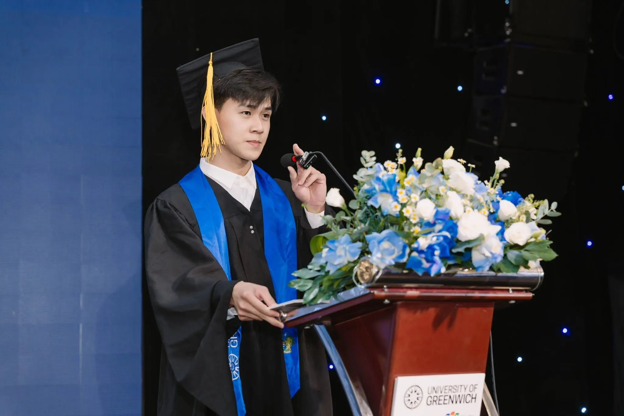 Valedictorian ceremony portrait