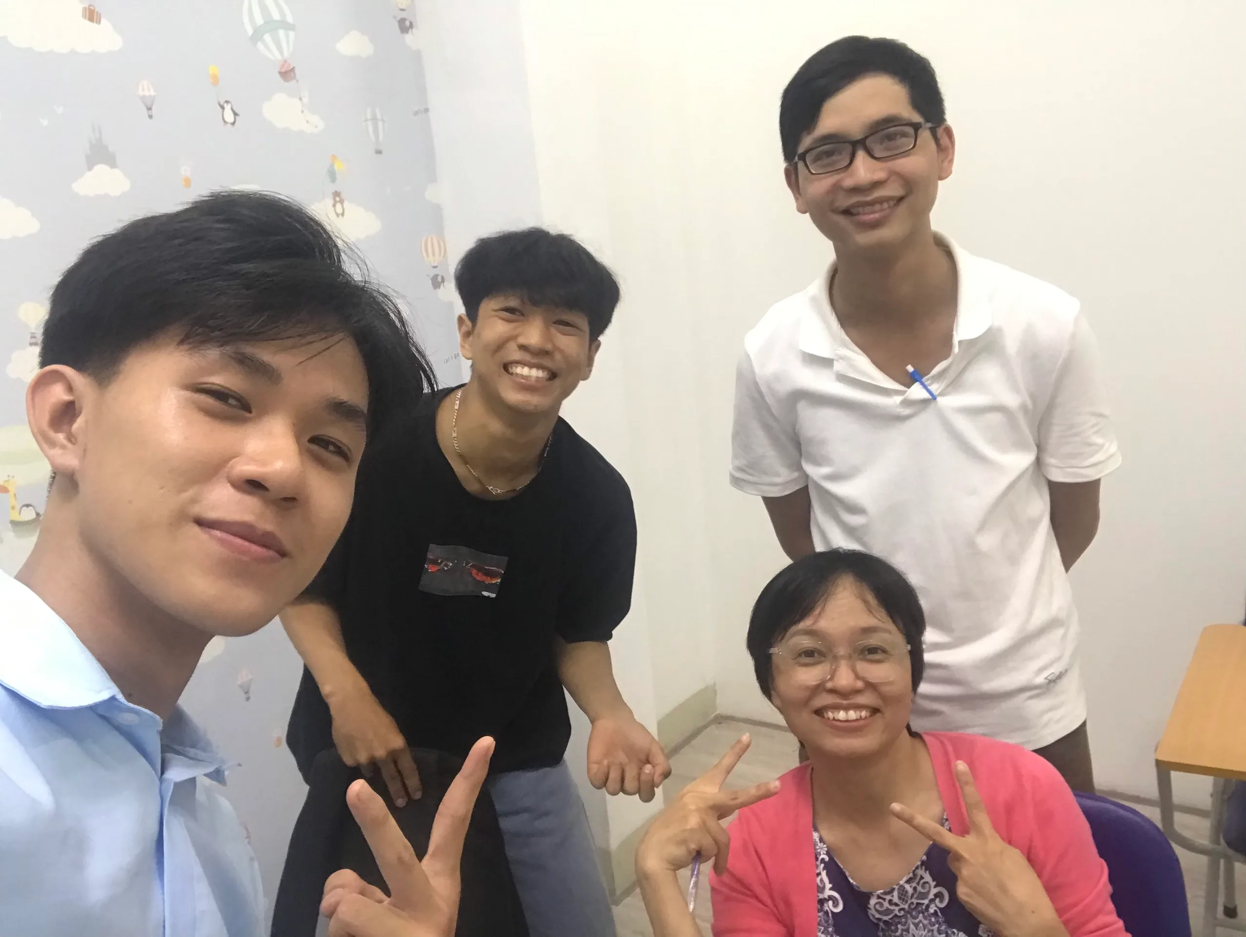 Leading an English lesson with students