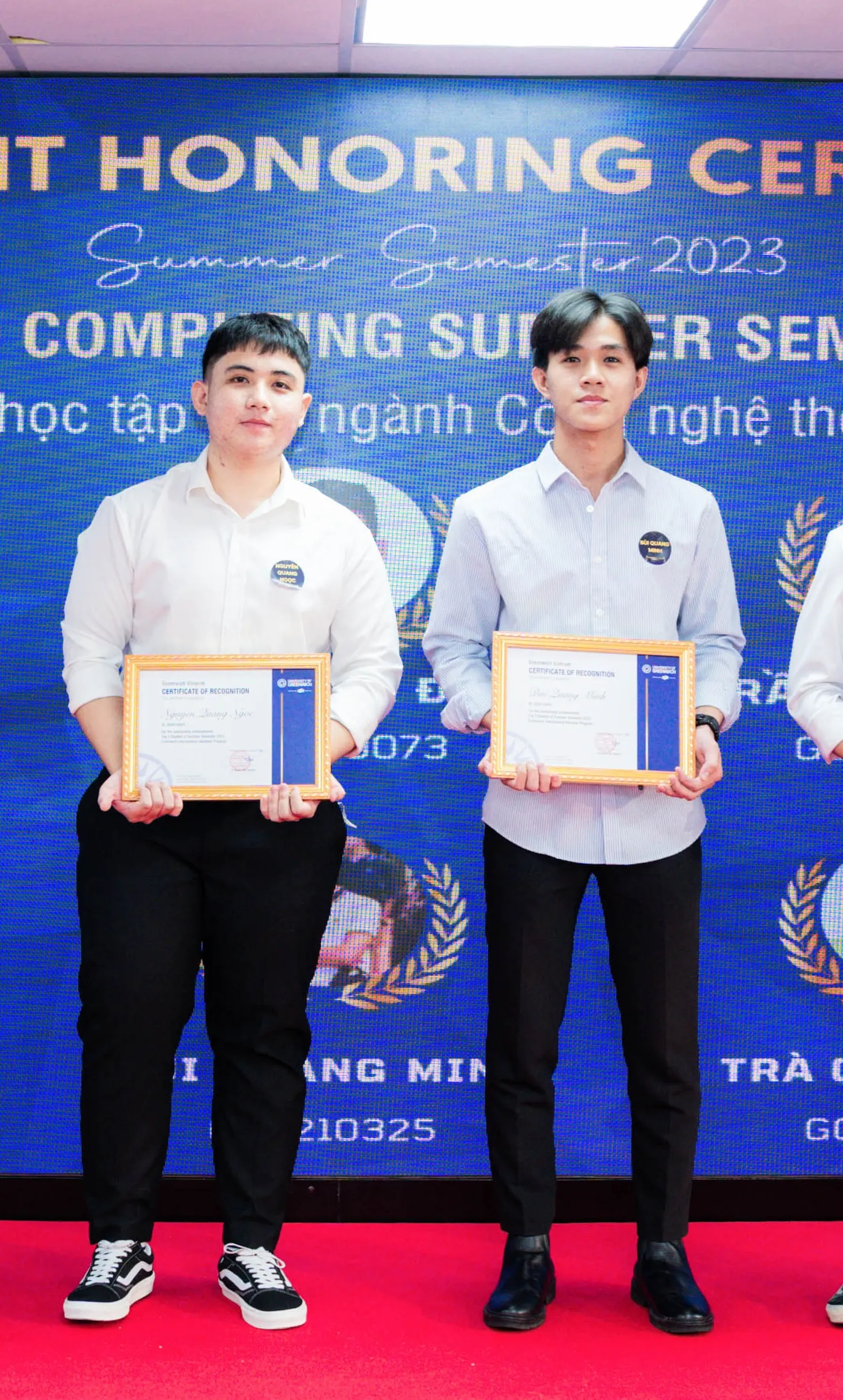 Award ceremony moment